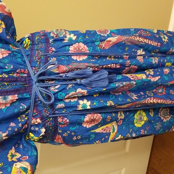 Boho women's blue patterned dress - Picture 8 of 10